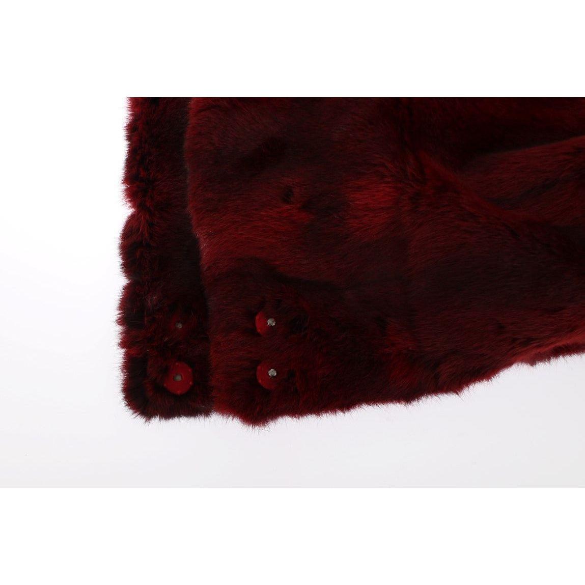 Dolce & Gabbana Bordeaux Hamster Fur Crochet Hood Scarf Hat