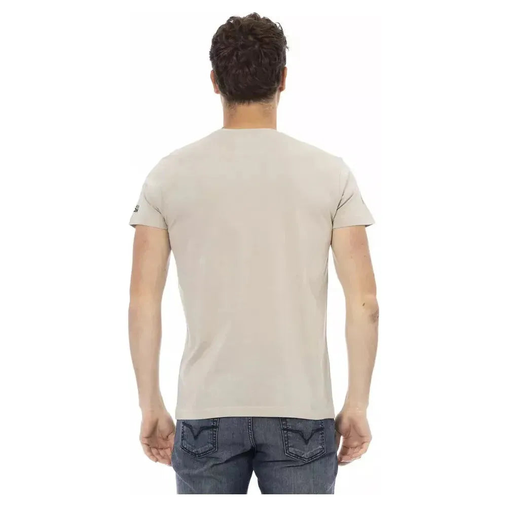 Trussardi Action Beige Cotton Men T-Shirt
