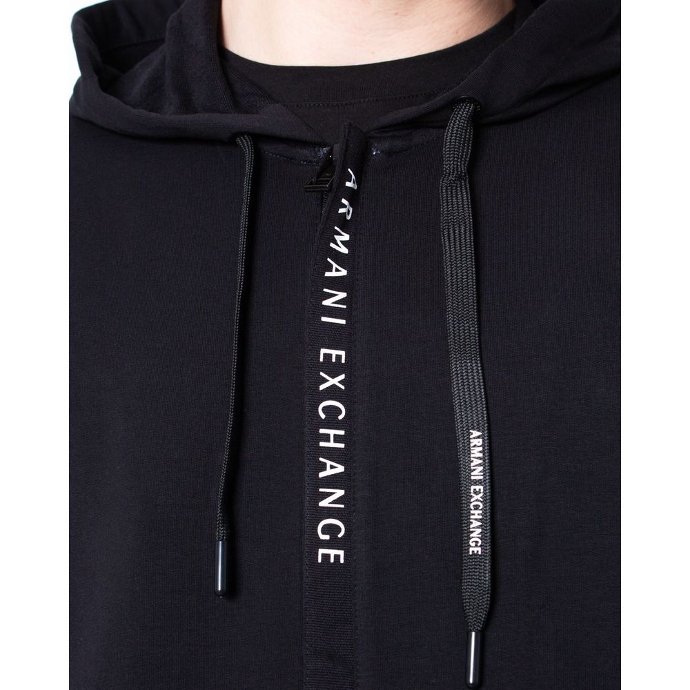 Armani Exchange Black Cotton Hoodie