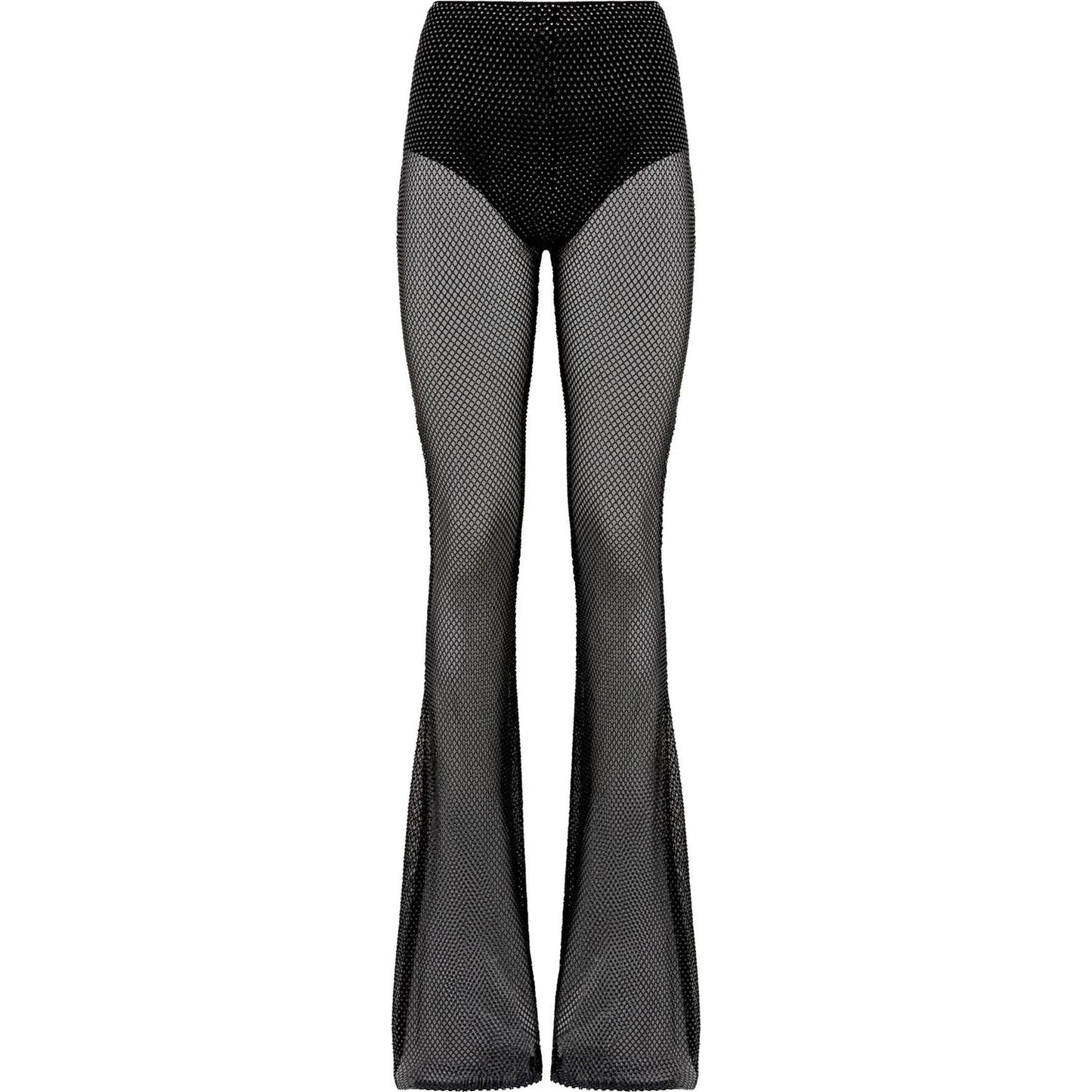 Giuseppe Di Morabito rhinestone-studded fishnet knit pants Trousers Giuseppe Di Morabito