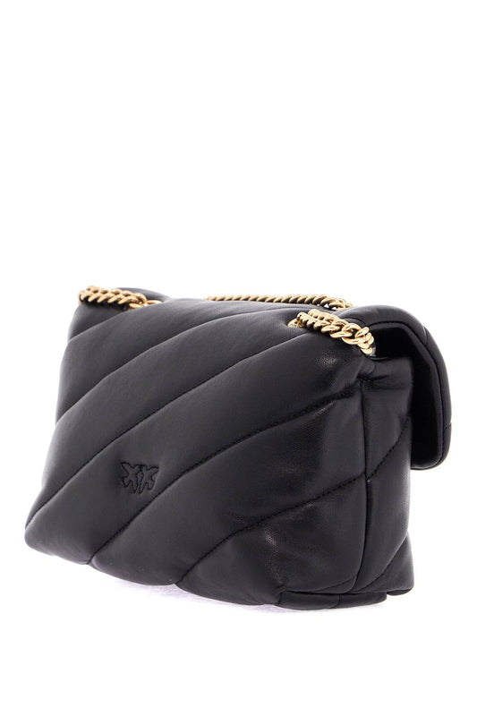 Pinko mini black quilted bag with golden chain love puff Shopper Pinko