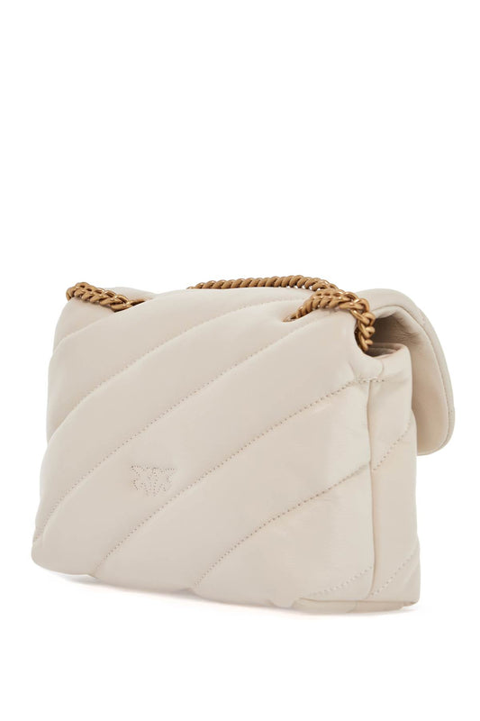 Pinko mini love puff quilted bag white silk chain shoulder Shopper Pinko