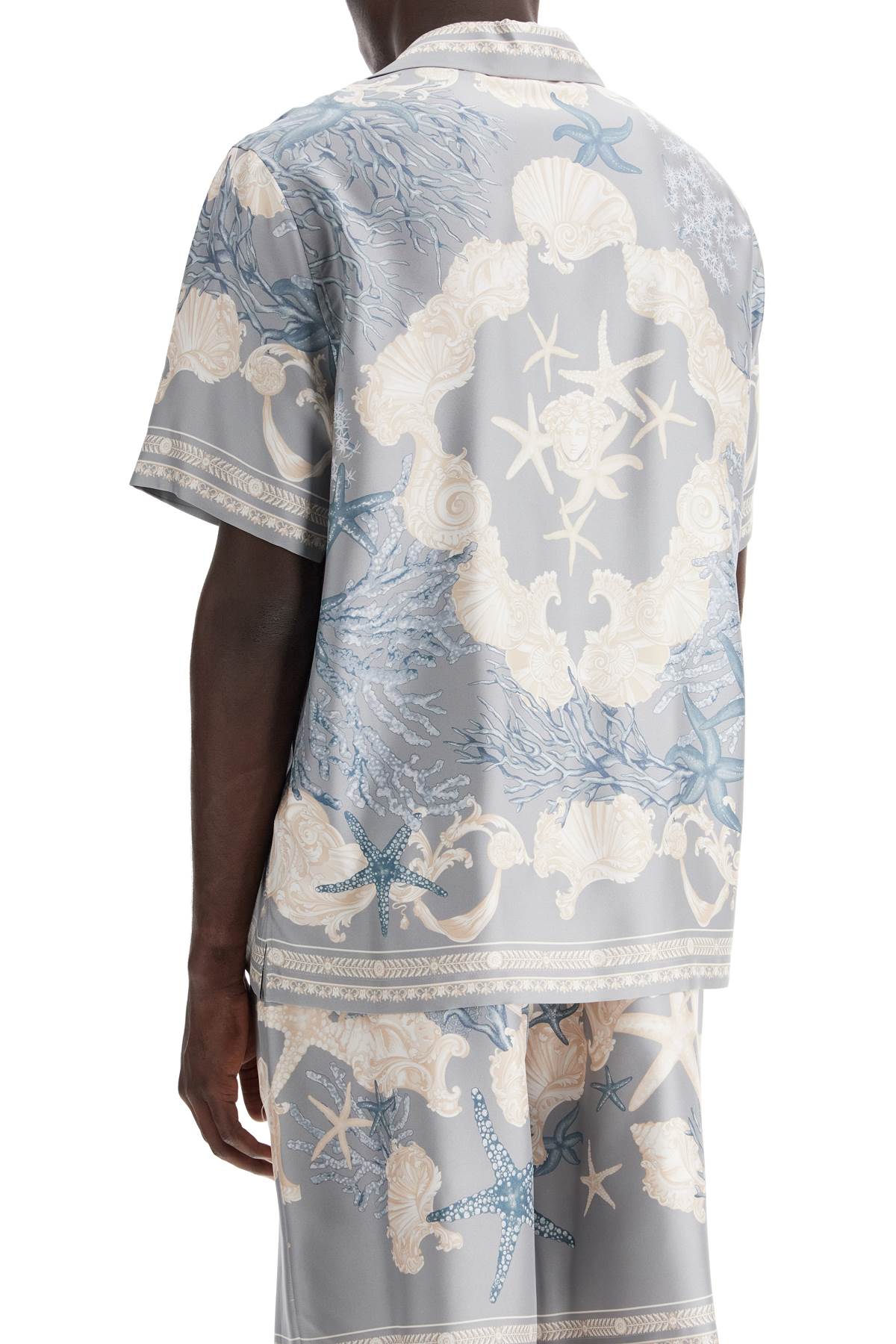 Versace baroque printed silk bowling shirt