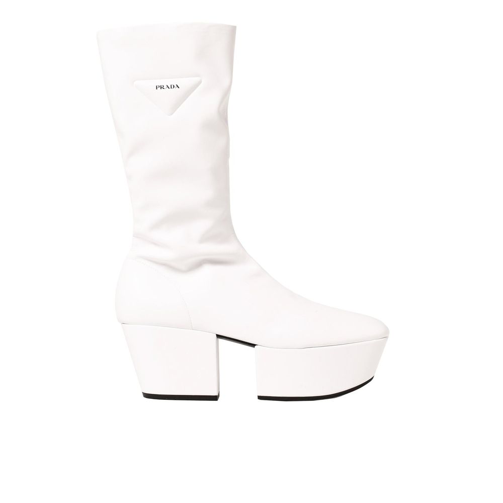Prada White Polyethylene Lace-Up Boots