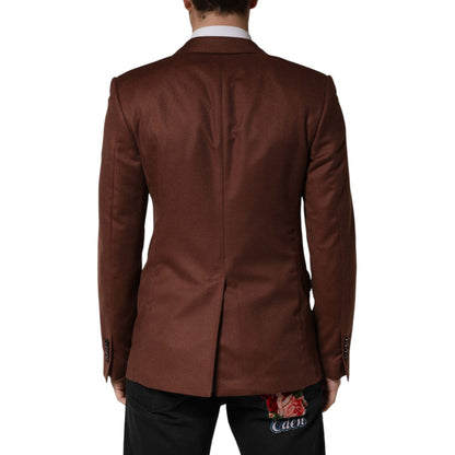 Dolce & Gabbana Brown Cashmere Single Breasted Jacket Blazer