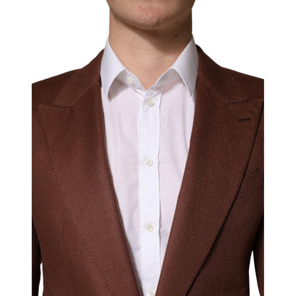 Dolce & Gabbana Brown Cashmere Single Breasted Jacket Blazer