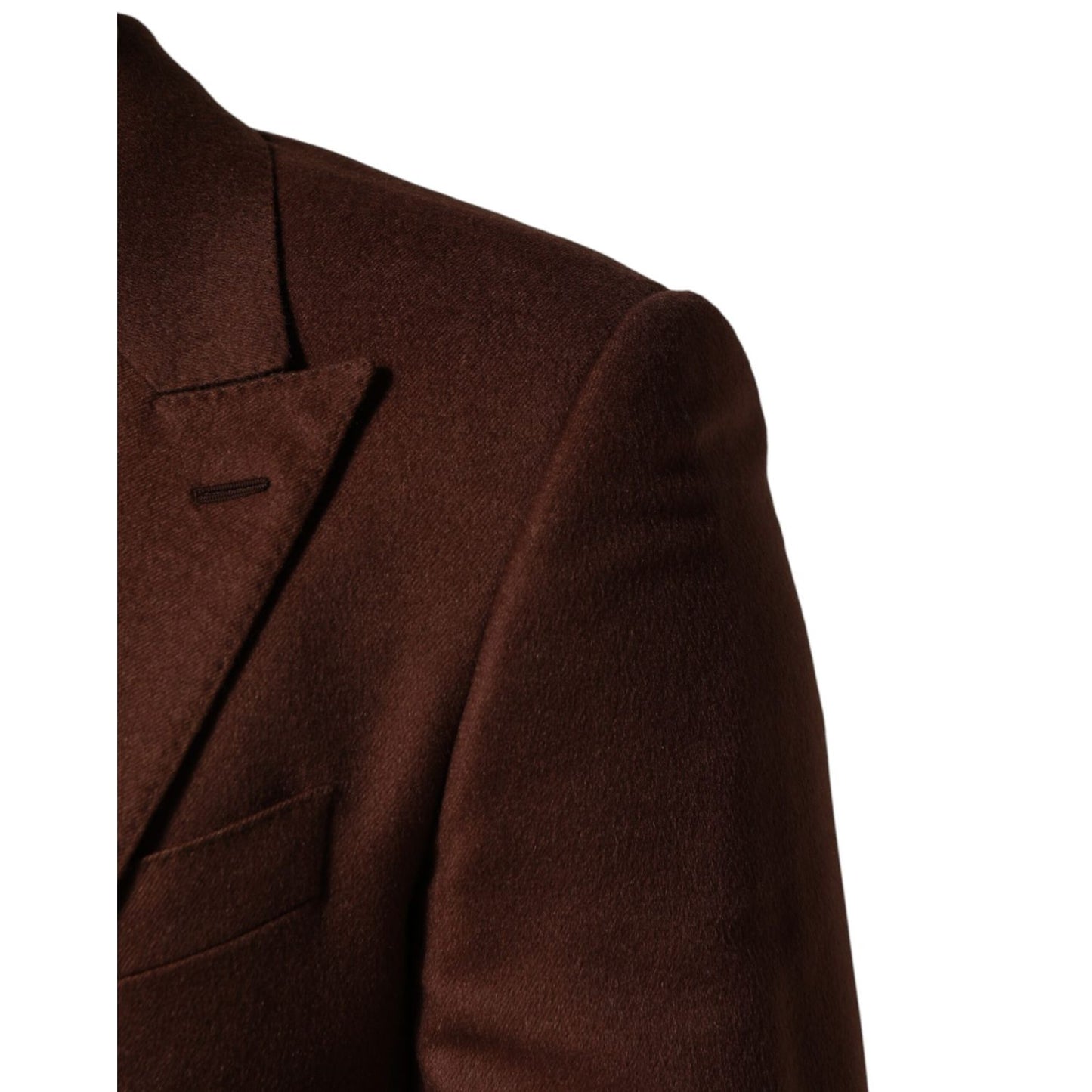Dolce & Gabbana Brown Cashmere Single Breasted Jacket Blazer