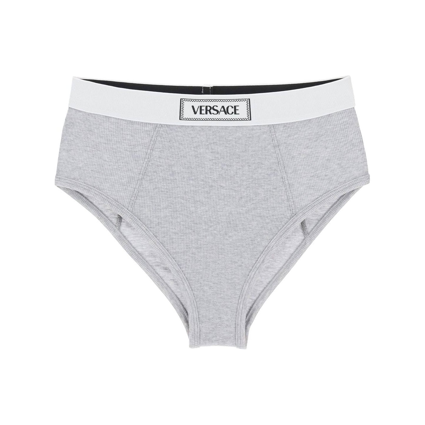 Versace ribbed briefs with '90s logo Beachwear & underwear Versace