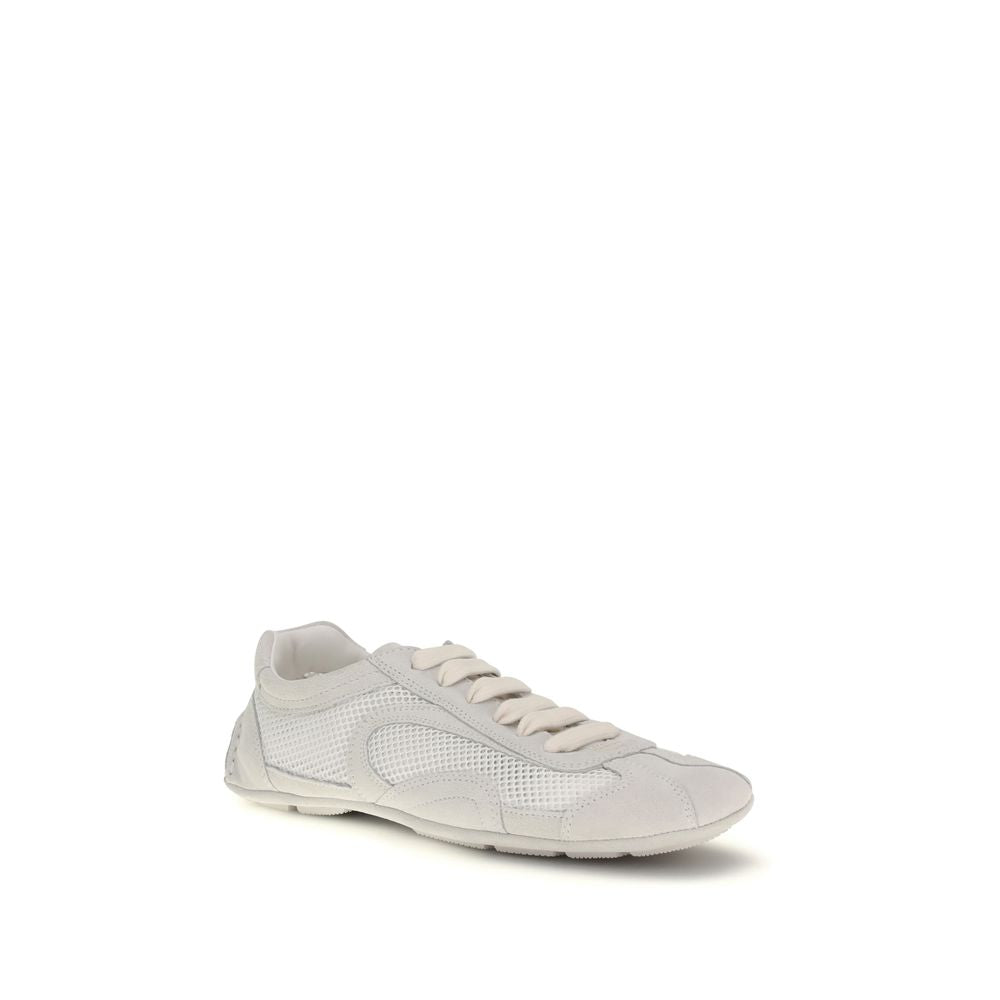 Prada White Fabric Low Top Sneakers 1728,72470364320,EU37.5/US7.5,EU38.5/US8.5,EU38/US8,EU39/US9,EU40/US10,EU41/US11,Low Tops - Sneakers - Shoes,New with tags,Prada,Shoes,Sneakers - Shoes,White,Women