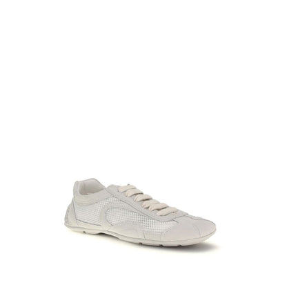 Prada White Fabric Low Top Sneakers 1728,72470364320,EU37.5/US7.5,EU38.5/US8.5,EU38/US8,EU39/US9,EU40/US10,EU41/US11,Low Tops - Sneakers - Shoes,New with tags,Prada,Shoes,Sneakers - Shoes,White,Women
