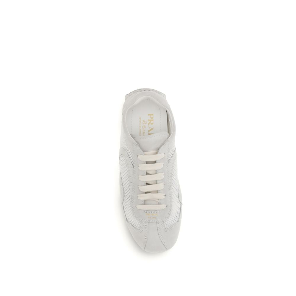 Prada White Fabric Low Top Sneakers 1728,72470364320,EU37.5/US7.5,EU38.5/US8.5,EU38/US8,EU39/US9,EU40/US10,EU41/US11,Low Tops - Sneakers - Shoes,New with tags,Prada,Shoes,Sneakers - Shoes,White,Women