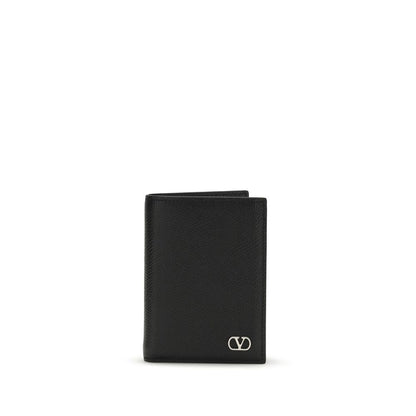 Valentino Garavani Black Calf Leather Bos Taurus Wallet