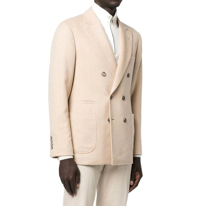 Brunello Cucinelli Beige Wool Full-Length Jacket