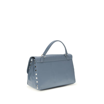 Zanellato Blue Calf Leather Bos Taurus Shoulder Bag