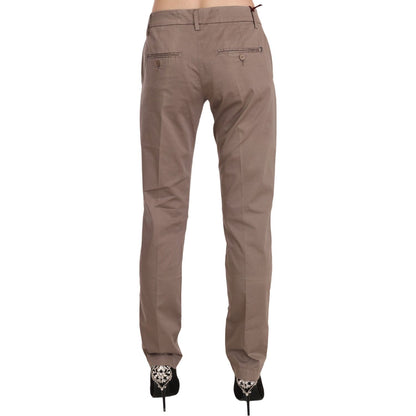 Dondup Brown Low Waist Straight Cut Trouser Pant