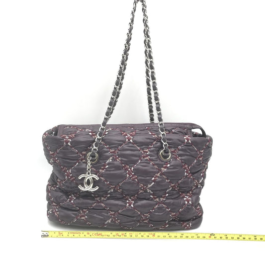 Chanel Paris-Byzance Chain Shoulder Bag Purple Nylon