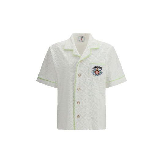 Casablanca White Cotton Shortsleeve Shirt 1728,72470364320,Casablanca,Clothing,L,M,Men,New with tags,S,Shirts - Clothing,Shortsleeve - Shirts - Clothing,White