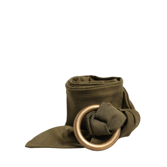 Ermanno Scervino Army Green Cotton Round Buckle Waist Belt