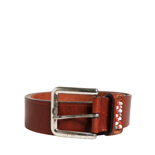 GF Ferre Bordeaux Wide Leather Waist Gold Silver Buckle Belt