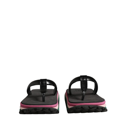 Dolce & Gabbana Multicolor Rubber Chunky Flip Flop Shoes