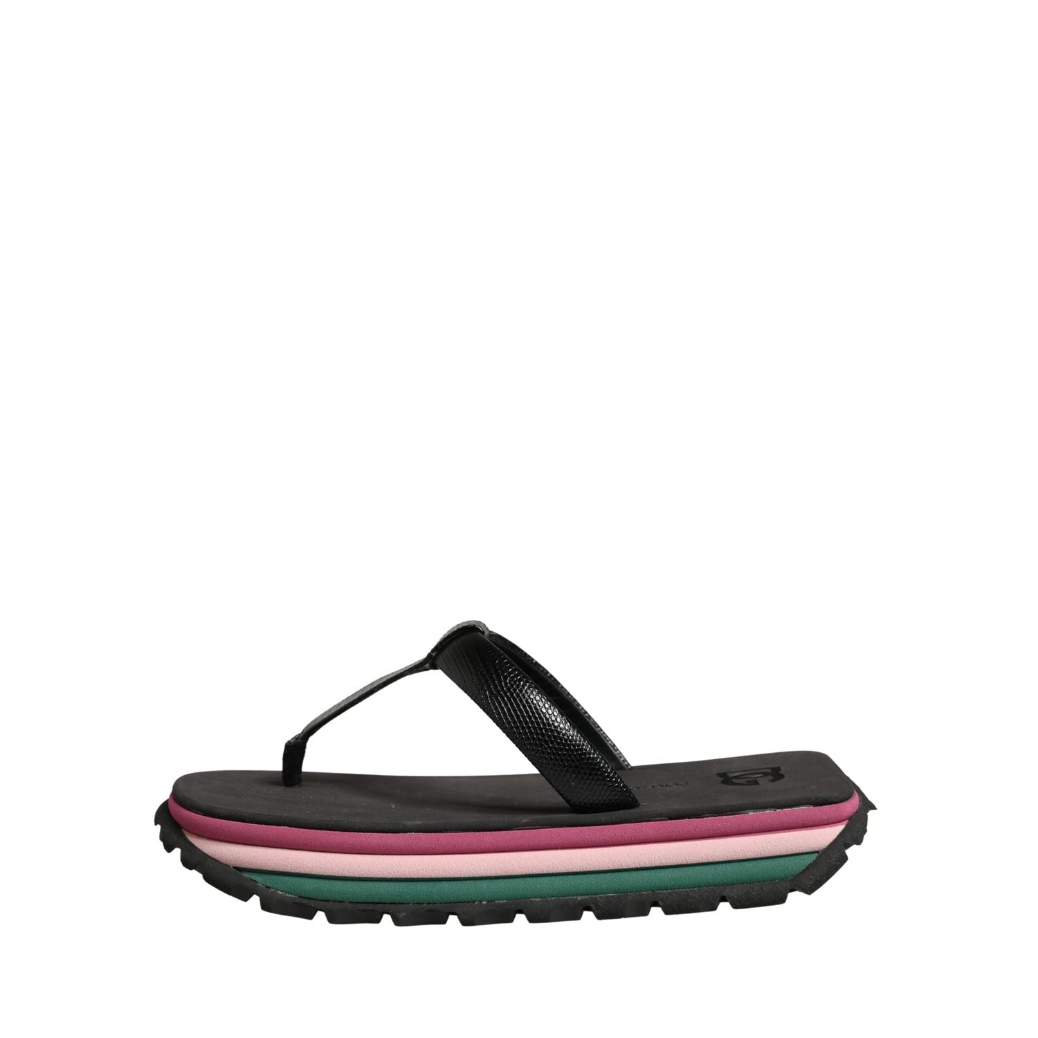 Dolce & Gabbana Multicolor Rubber Chunky Flip Flop Shoes