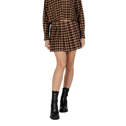 Only Brown Recycled Polyester Mini Skirt