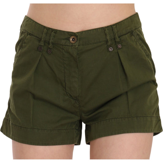 PLEIN SUD Emerald Mid Waist Cotton Shorts PLEIN SUD