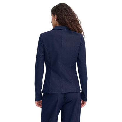 ICHI Blue Cotton Blazer 1728,71956299936,Blazers - Suits & Blazers - Clothing,Blue,Clothing,ICHI,IT40|S,IT42|M,New with tags,Suits & Blazers - Clothing,Women