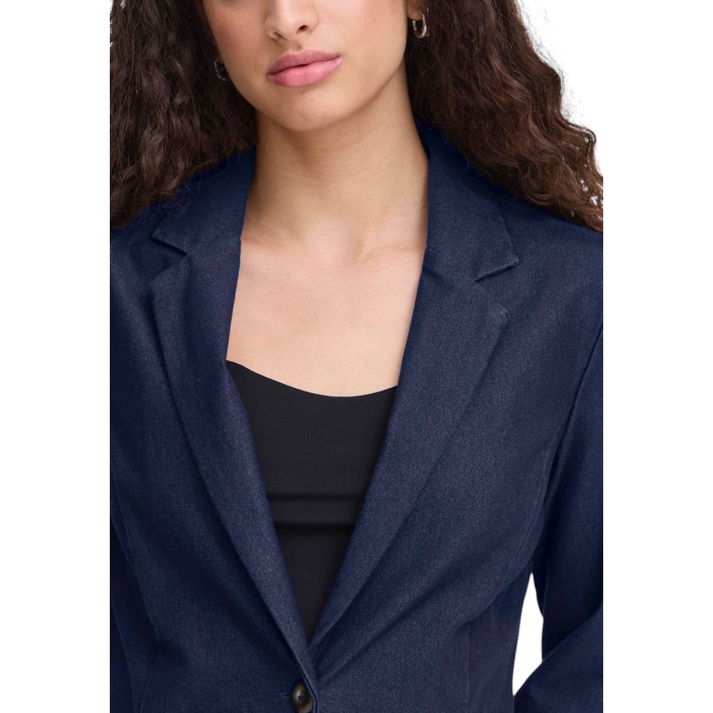 ICHI Blue Cotton Blazer 1728,71956299936,Blazers - Suits & Blazers - Clothing,Blue,Clothing,ICHI,IT40|S,IT42|M,New with tags,Suits & Blazers - Clothing,Women