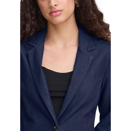 ICHI Blue Cotton Blazer 1728,71956299936,Blazers - Suits & Blazers - Clothing,Blue,Clothing,ICHI,IT40|S,IT42|M,New with tags,Suits & Blazers - Clothing,Women