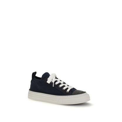 Brunello Cucinelli Blue Cotton Low Top Sneakers