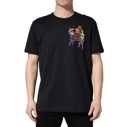 Dolce & Gabbana Black #DGFAMILY Patch Men Crew Neck T-shirt