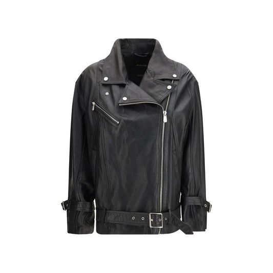 PINKO Black Lambskin Leather Jacket