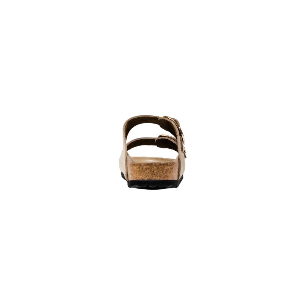 Birkenstock Beige Leather Flat Sandals