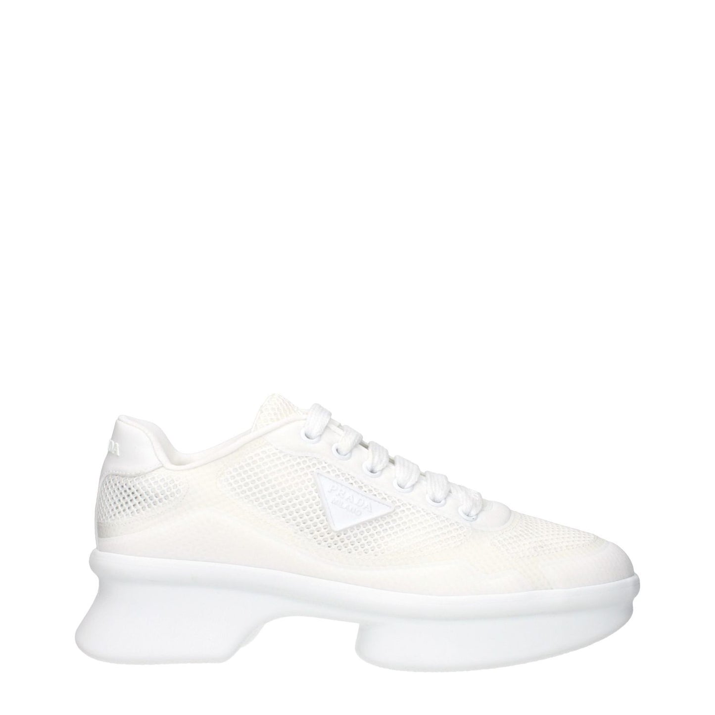 Prada White Fabric Low Top Sneakers