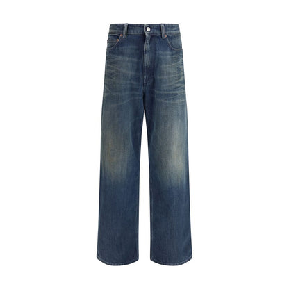 MM6 Blue Cotton Straight-Leg Jeans