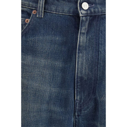 MM6 Blue Cotton Straight-Leg Jeans