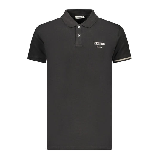 Iceberg Black Cotton Men Polo Shirt 1728,67403481248,Black,Clothing,Iceberg,L,M,Men,New with tags,Polo Shirts - T-Shirts - Clothing,S,T-Shirts - Clothing,XL,XXL