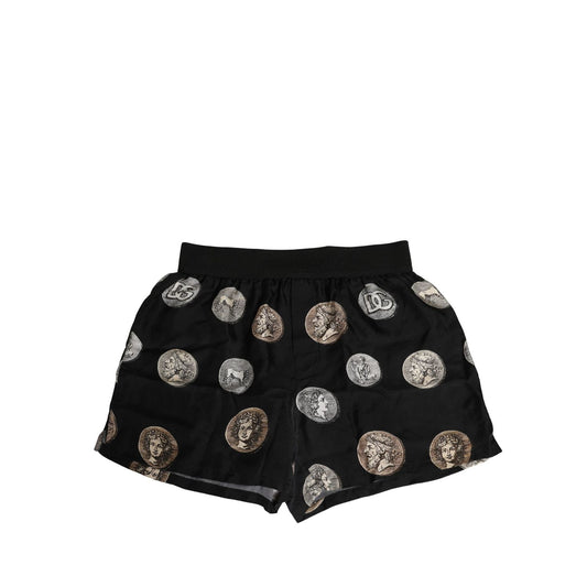 Dolce & Gabbana Black Ancient Coin Print Boxer Shorts Underwear