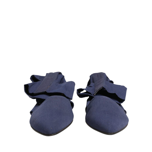 Dolce & Gabbana Blue Cotton Ankle Boots Shoes