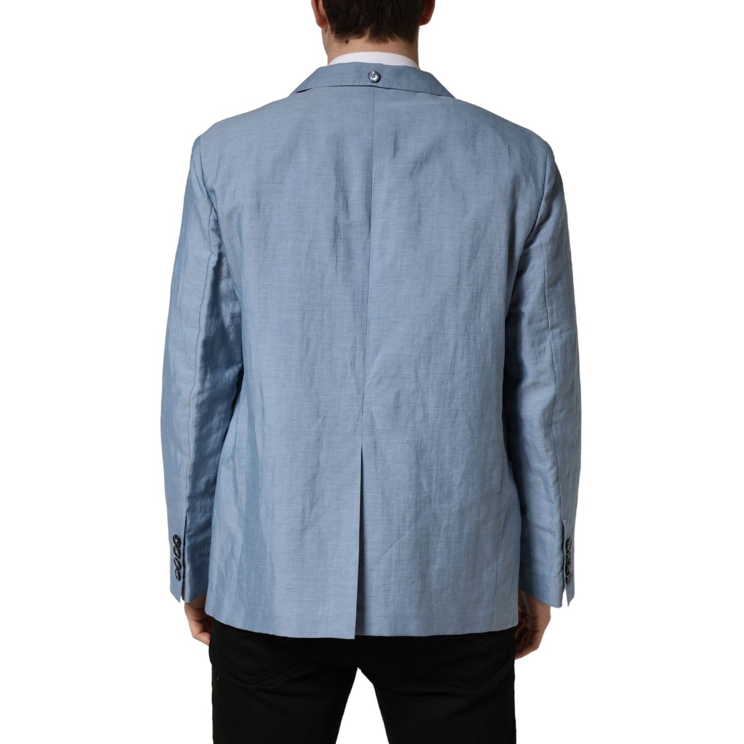 Dolce & Gabbana Light Blue Single Breasted Men Jacket Blazer