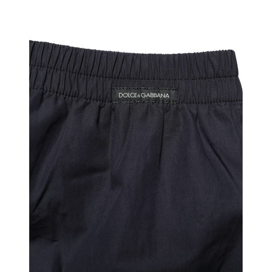 Dolce & Gabbana Black Cotton Elastic Waist Swim Shorts Swimwear