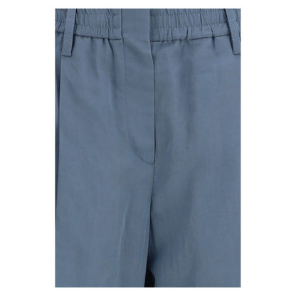 Brunello Cucinelli Blue Cotton Casual Pants