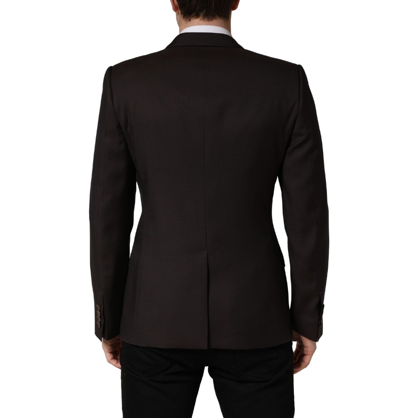 Dolce & Gabbana Dark Violet Wool Double Breasted Suit Jacket