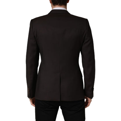 Dolce & Gabbana Dark Violet Wool Double Breasted Suit Jacket