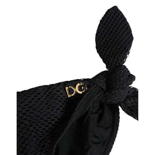 Dolce & Gabbana Swimwear Black Side-Tie Bikini Bottom DG Logo