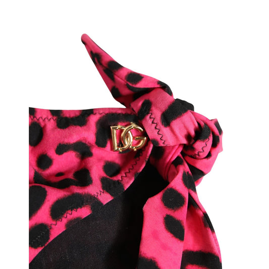 Dolce & Gabbana Pink Leopard Print Bikini Bottom Beachwear Swimwear