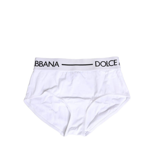 Dolce & Gabbana White Nylon Logo Waistband Panty Underwear