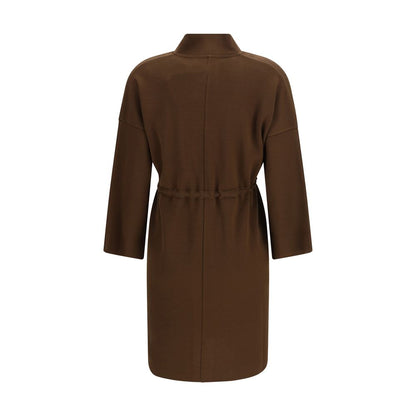 Ella Brown Viscose Sleveless Jacket