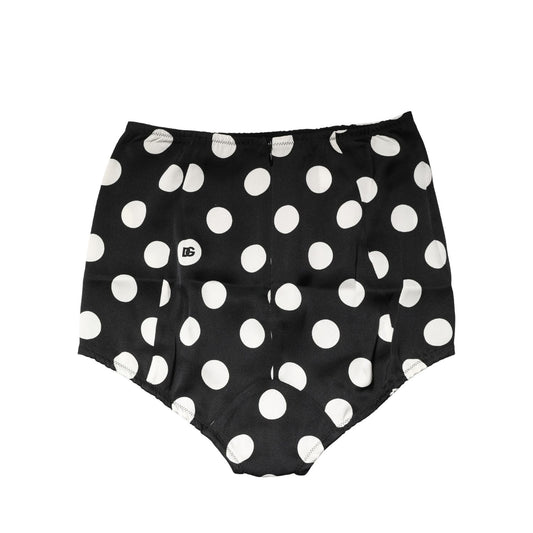 Dolce & Gabbana Black Polka Dot High Waist Girdle Panty Underwear